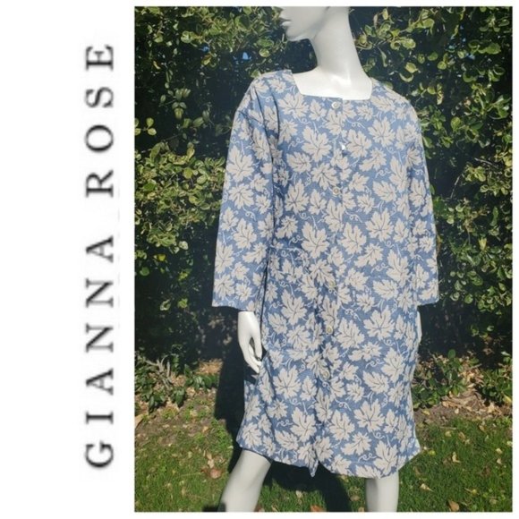 NWOT GIANNA ROSE Vintage Floral Smock Coat Dress